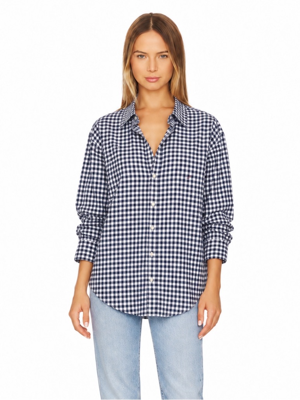 Tommy Hilfiger Blue Gingham Button-Up Shirt | S